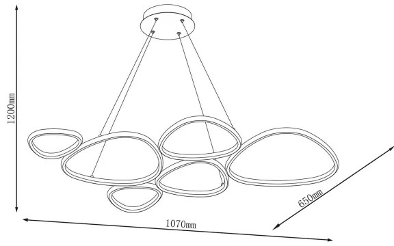 Lampadario LED sospeso su cavo PETRA LED/58W/230V 4000K nero