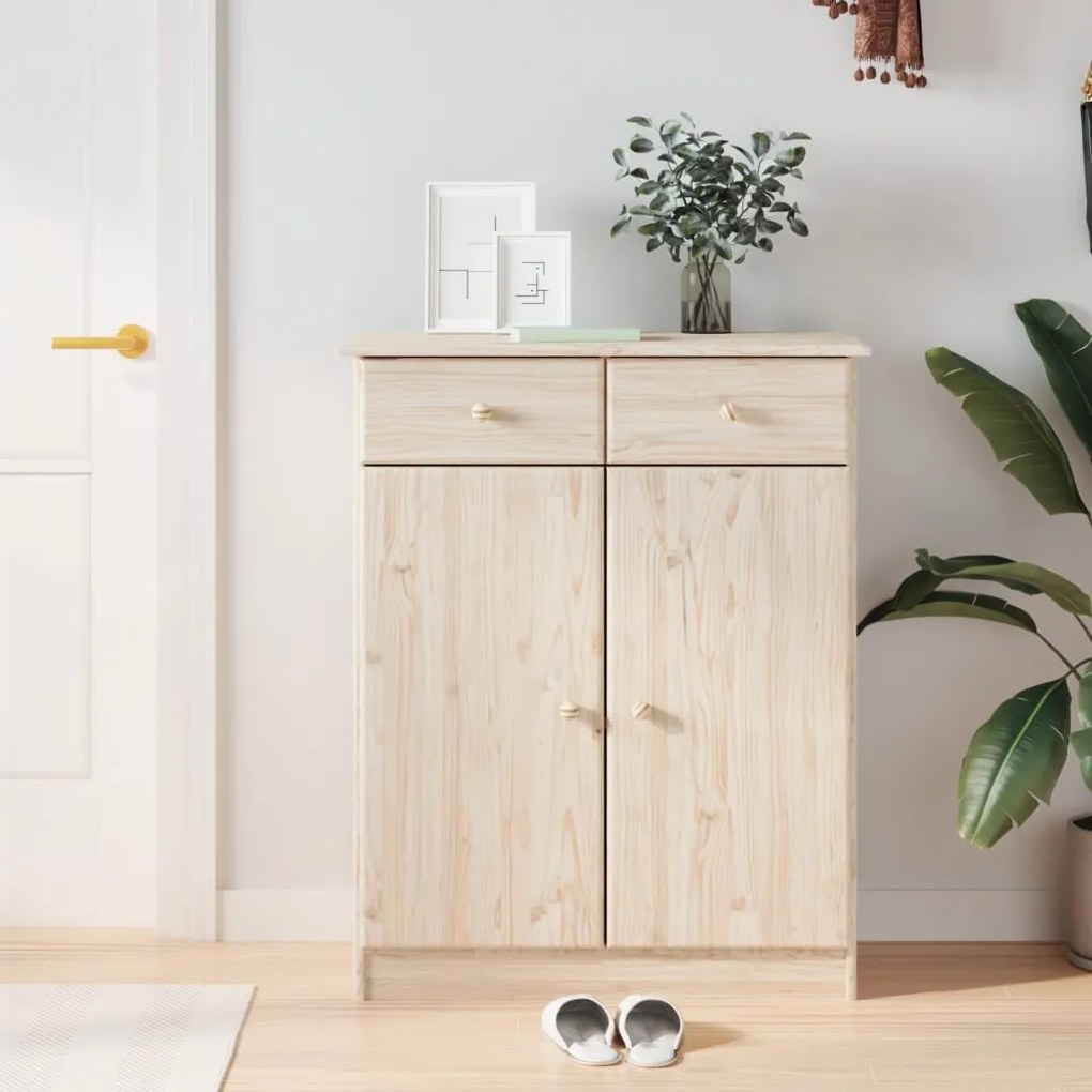 Scarpiera Alta 77x35x96 Cm İn Legno Massello Di Pino /