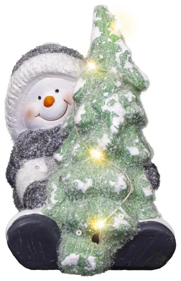 Retlux - Decorazione natalizia LED LED/2xLR44/bianco caldo pupazzo di neve con albero