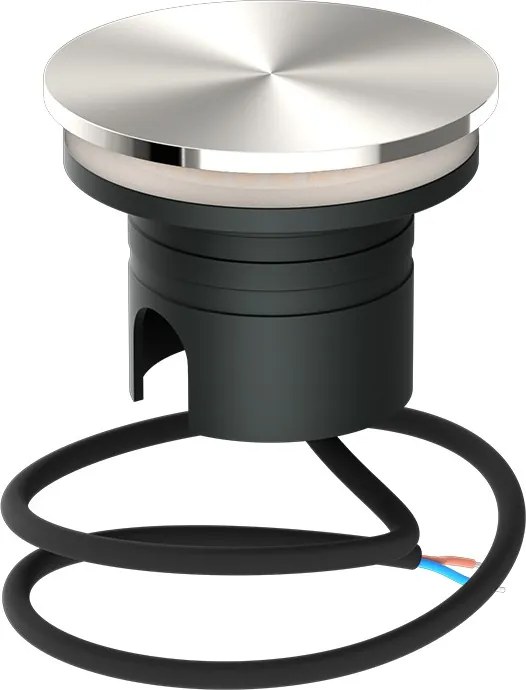 Faro LED interrato da Giardino 6W IP67 24V Luce Radente 360°- Inox Colore Bianco Caldo 3.000K