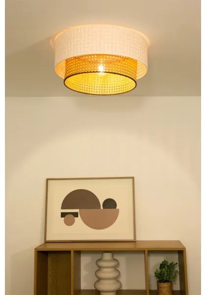 Plafoniera NATIA 1xE27/60W/230V diam. 45 cm bianco/marrone