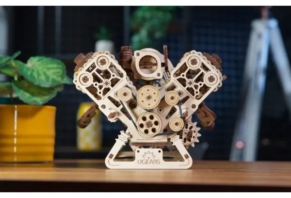 Ugears - Puzzle meccanico 3D in legno Motore V8