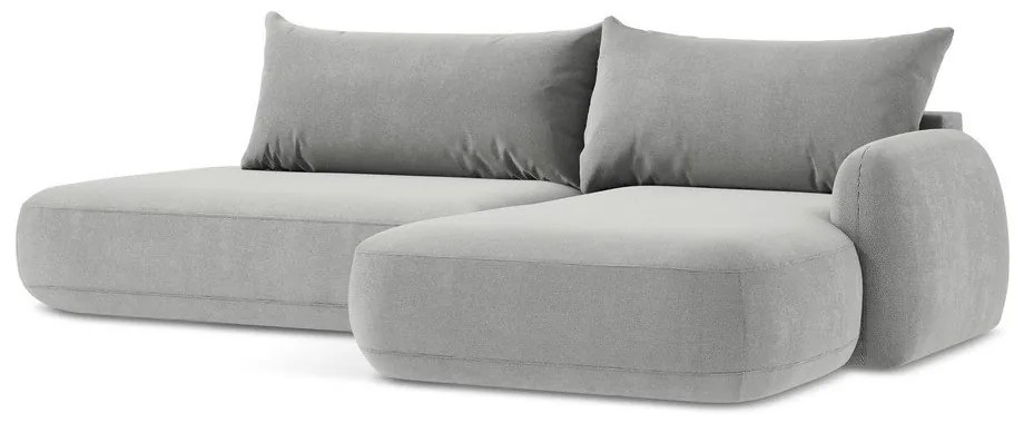 Divano angolare grigio chiaro allungabile (con penisola a destra/con chaise lounge) Hale – Makamii