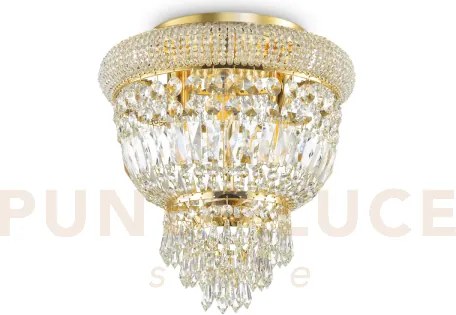 Dubai lampadario da soffitto ottone con cristalli molati 3 luci att...