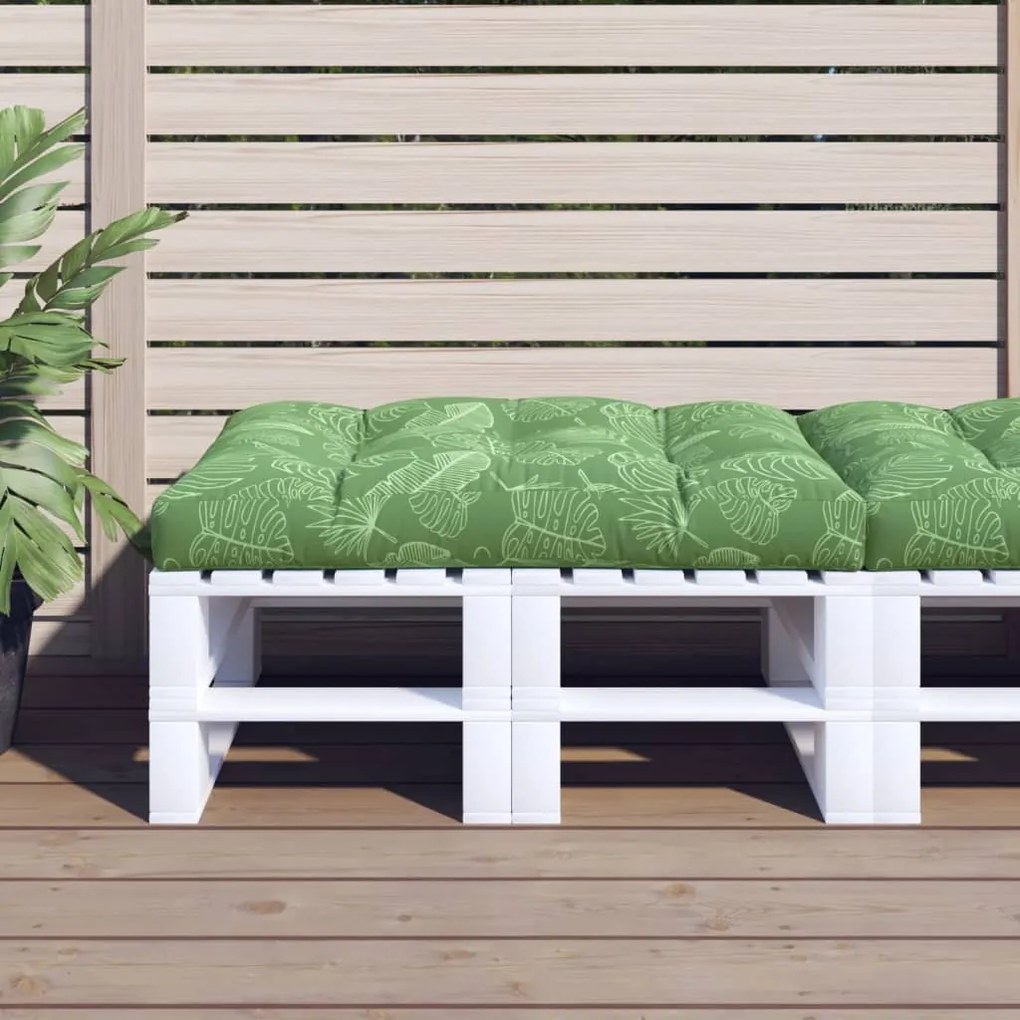 Cuscino Per Pallet Con Motivo A Foglie 120x80x12 Cm İn Tessuto /
