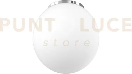 Mars plafoniera montatura cromo vetro bianco d.30 cm 1 luce attacco...