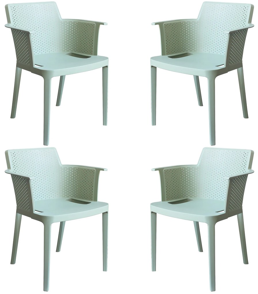 MAKKA - poltrona da esterno ed interno in plastica set da 4