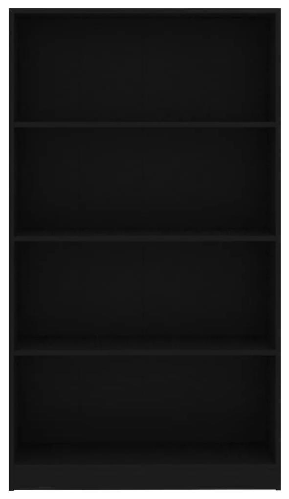 Libreria a 4 ripiani nera 80x24x142 cm in truciolato