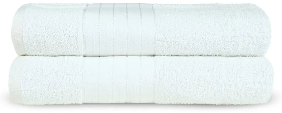 Asciugamani bianchi in spugna di cotone in set da 2 70x140 cm - Good Morning