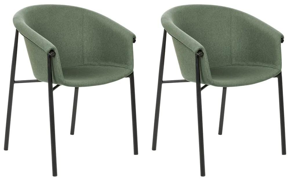 Set di 2 sedie da pranzo tessuto verde AMES Beliani