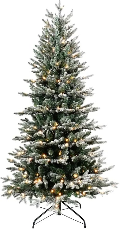 Albero di Natale artificiale innevato John snow verde con illuminazione H 180 cm