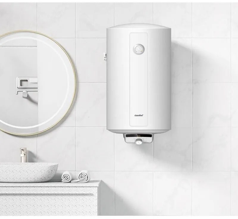Scaldabagno elettrico ad accumulo COMFEE D80-15FGC(H) - FLESSIBILI INCLUSI - 74L portata 5L/min 1.5 KW classe energetica C