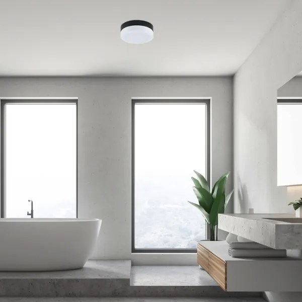 Rabalux 75026-Plafoniera LED da bagno GAELO LED/18W/230V diametro 28 cm nero