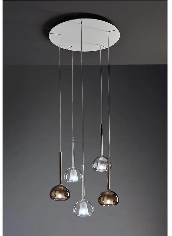 Lampadario Glamour Beba nero 5x LED Ø15cm URBAN