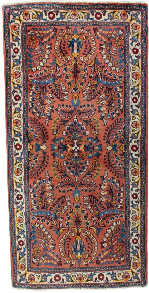 Sarouk Tappeto persiano 70 x 130 Rosso (Iran) Annodato A Mano