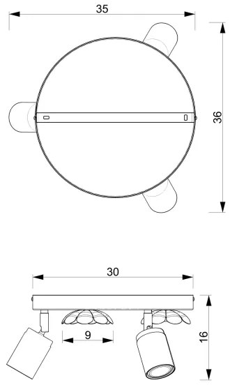 Faretto FLOWER 3xGU10/8W/230V bianco