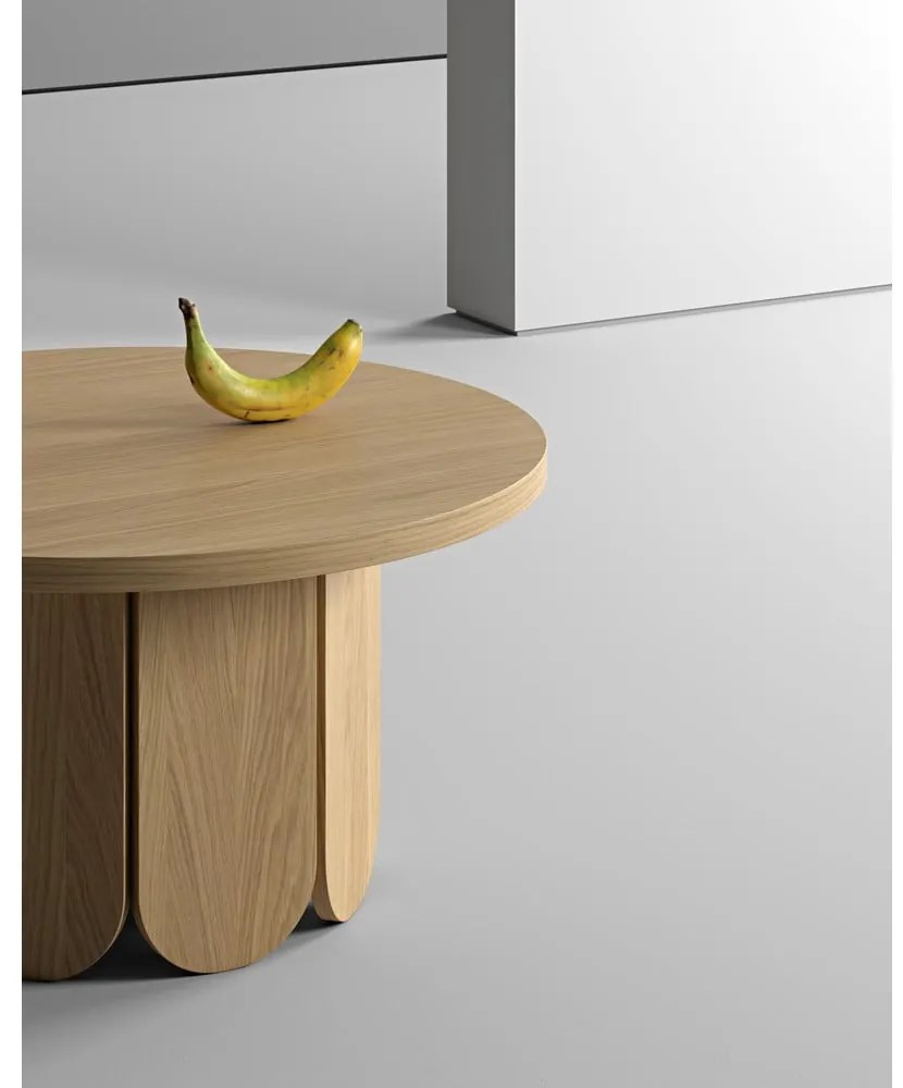 Tavolino rotondo con piano in rovere naturale 78x78 cm Soft - Woodman