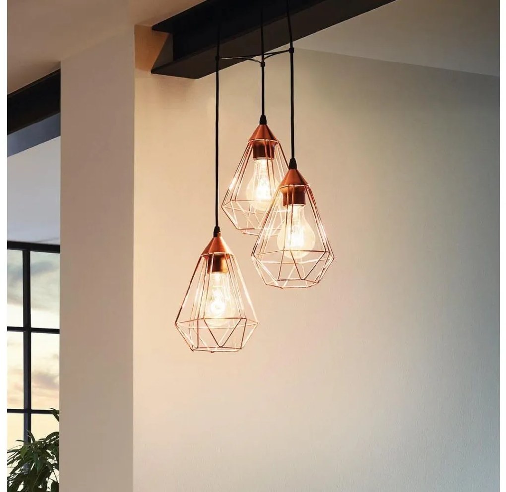 Eglo 94196 - Lampadario TARBES 3xE27/60W/230V