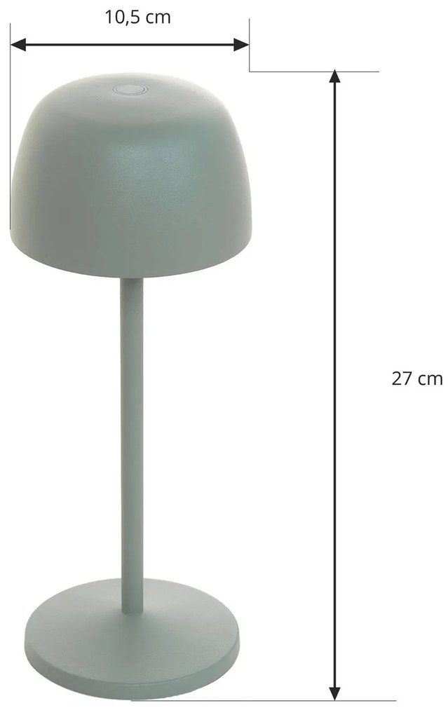 Lindby Arietty lampada tavolo batteria LED, salvia