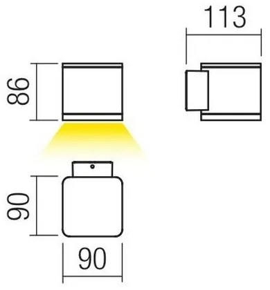 Redo 9069 - Applique da esterno LED BETA/6W/230V IP54