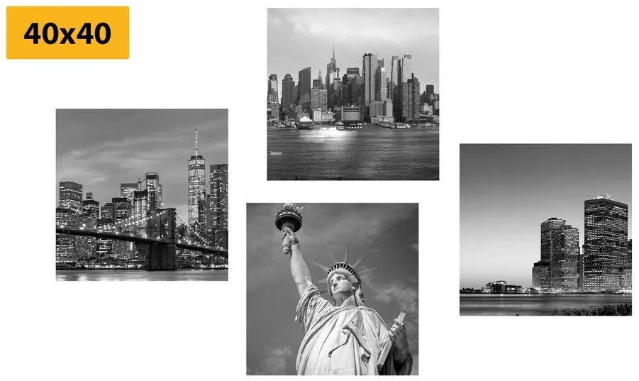 Set di quadri – New York in bianco e nero