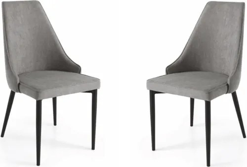 Sedia tessuto Grigio Chiaro - gambe metallo NELLI 2 sedie