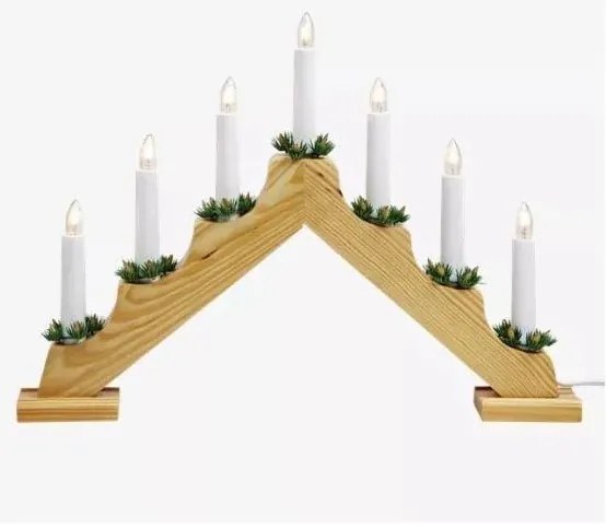 Markslöjd 704643 - Candeliere di Natale OLA 7xE10/3W/230V marrone