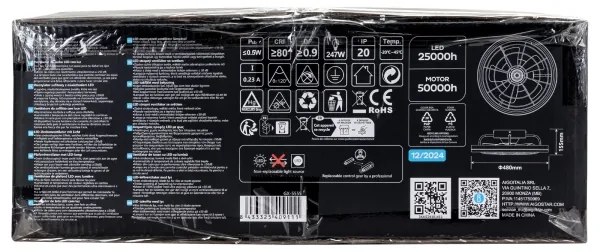 Aigostar - Ventilatore da soffitto dimmerabile a LED LED/40W/230V 2700-6500K + +TC nero