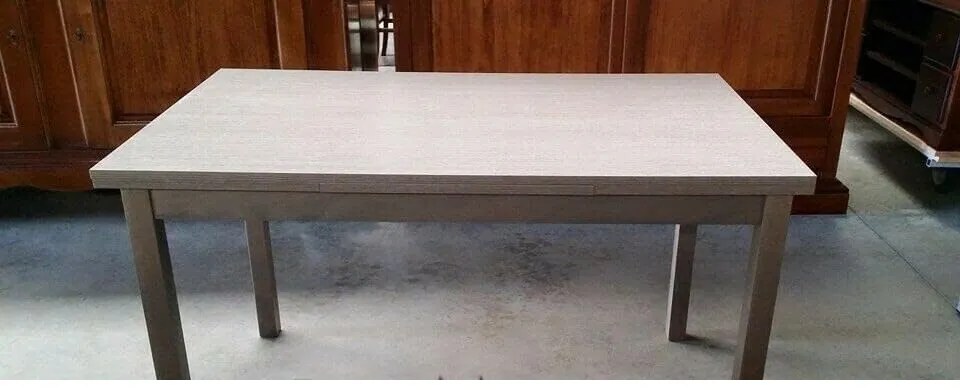 Tavolo da pranzo allungabile in legno rovere grigio 130x80 cm