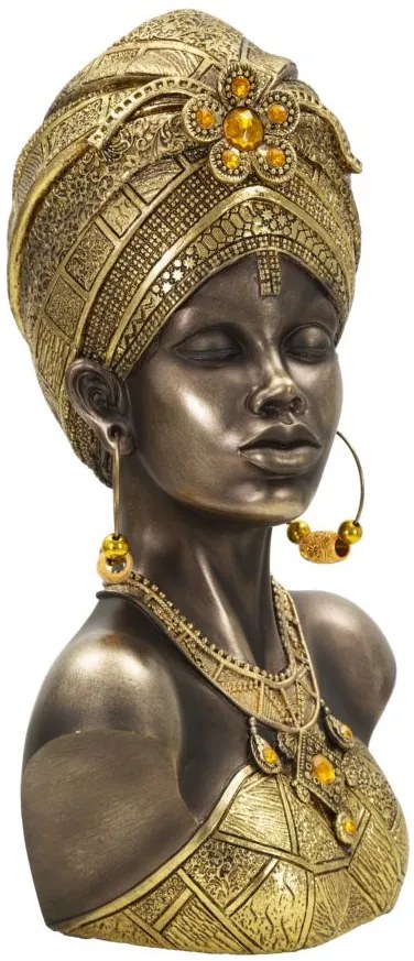 Scultura Africana Mumbasa - Busto Femminile Elegante 21x15x34 cm