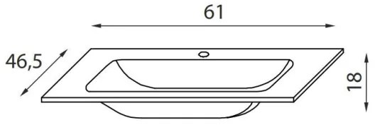 BATH DELUXE 06-060-60-11-01 - Lavabo incasso CHICAGO 61x46,5 cm bianco lucido