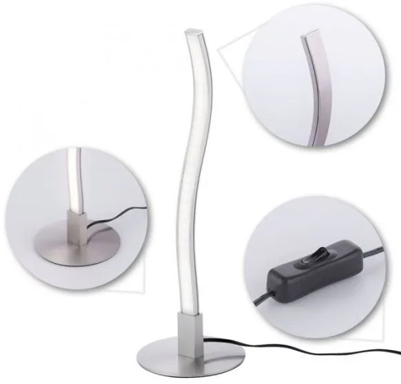 Leuchten Direkt 15128-55 - Lampada da tavolo LED WAWE LED/3W/230V cromo opaco