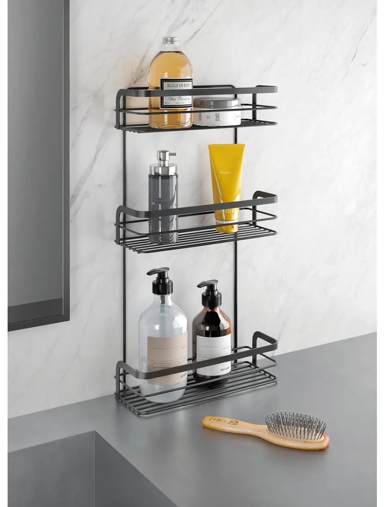 Scaffale da bagno nero a tre livelli Origin - Metaltex