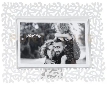 Portafoto corallo piccolo orizzontale bianco marmo