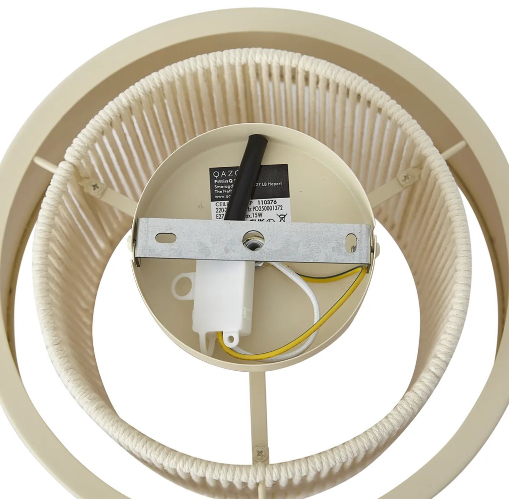 Plafoniera moderna beige con corda - Kora