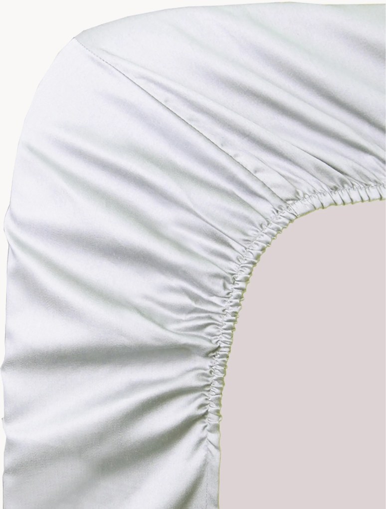 Lenzuolo con angoli boxspring in raso di cotone Ava