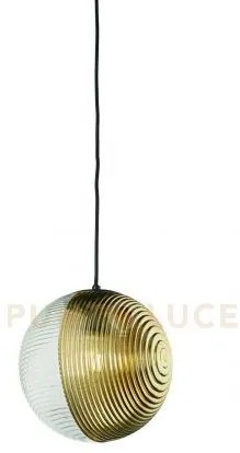 Sospensione vetro bella 2 oro d.24cm h.26cm 1 luce attacco e27