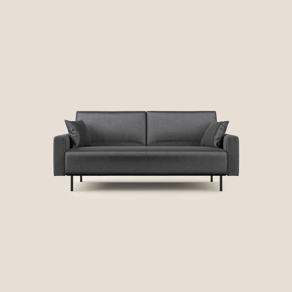 Arthur divano moderno in velluto morbido impermeabile T01 antracite 200 cm