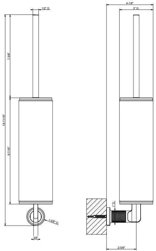 Porta Scopino A Parete Nero Inciso 585207 Gessi