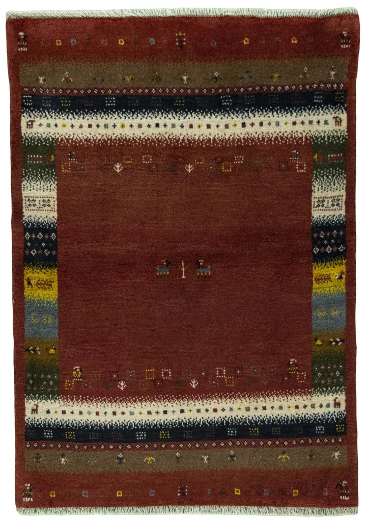 Gabbeh Tappeto persiano 140 x 100 Rosso (Iran) Annodato A Mano
