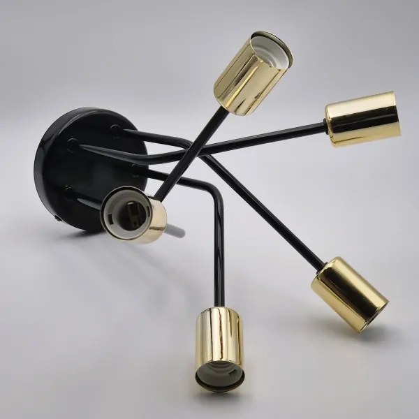 Lampadario a sospensione con supporto rigido PRIYA 5xE27/15W/230V nero