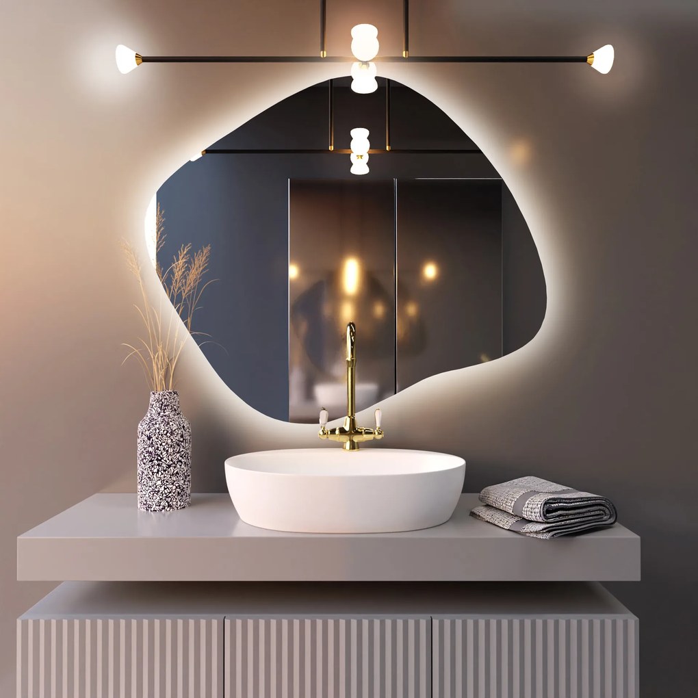 Baltica Design Bright Stain III specchio 90x77 cm con illuminazione 5904107915548