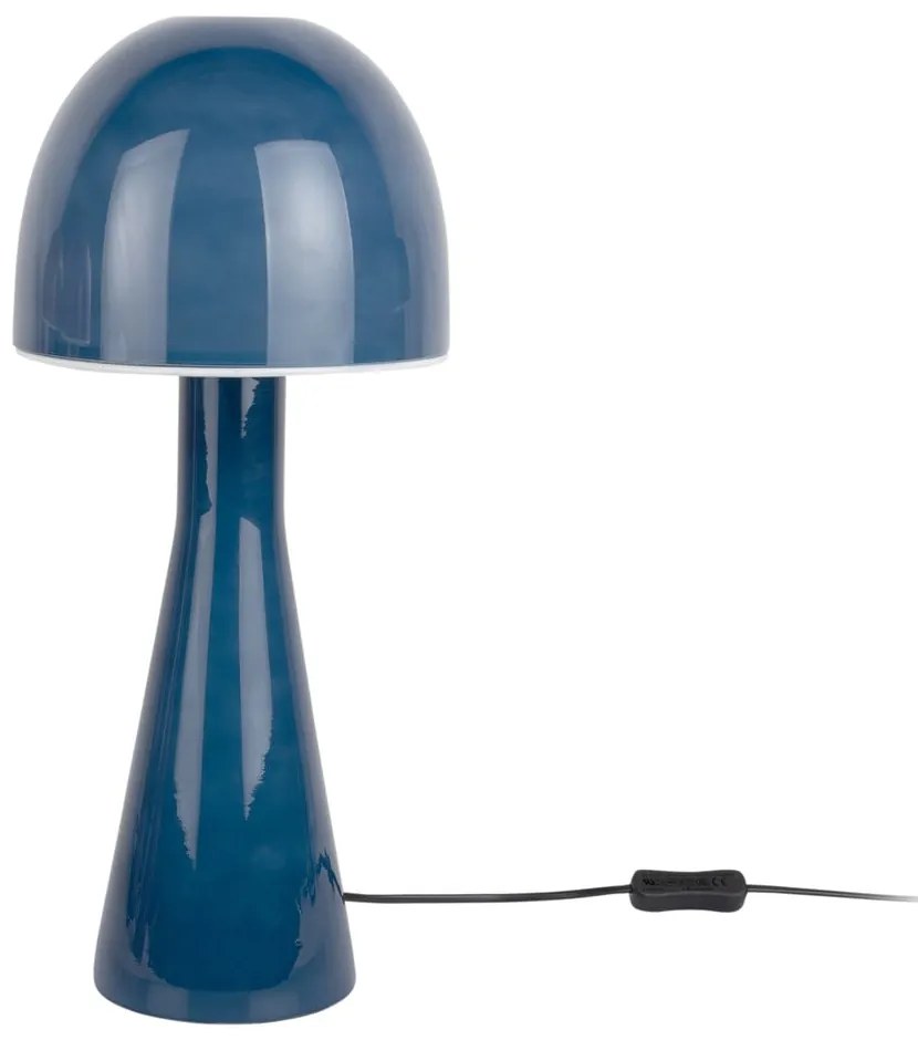 Lampada da tavolo blu scuro con paralume in vetro (altezza totale 45 cm) Bombin – Leitmotiv
