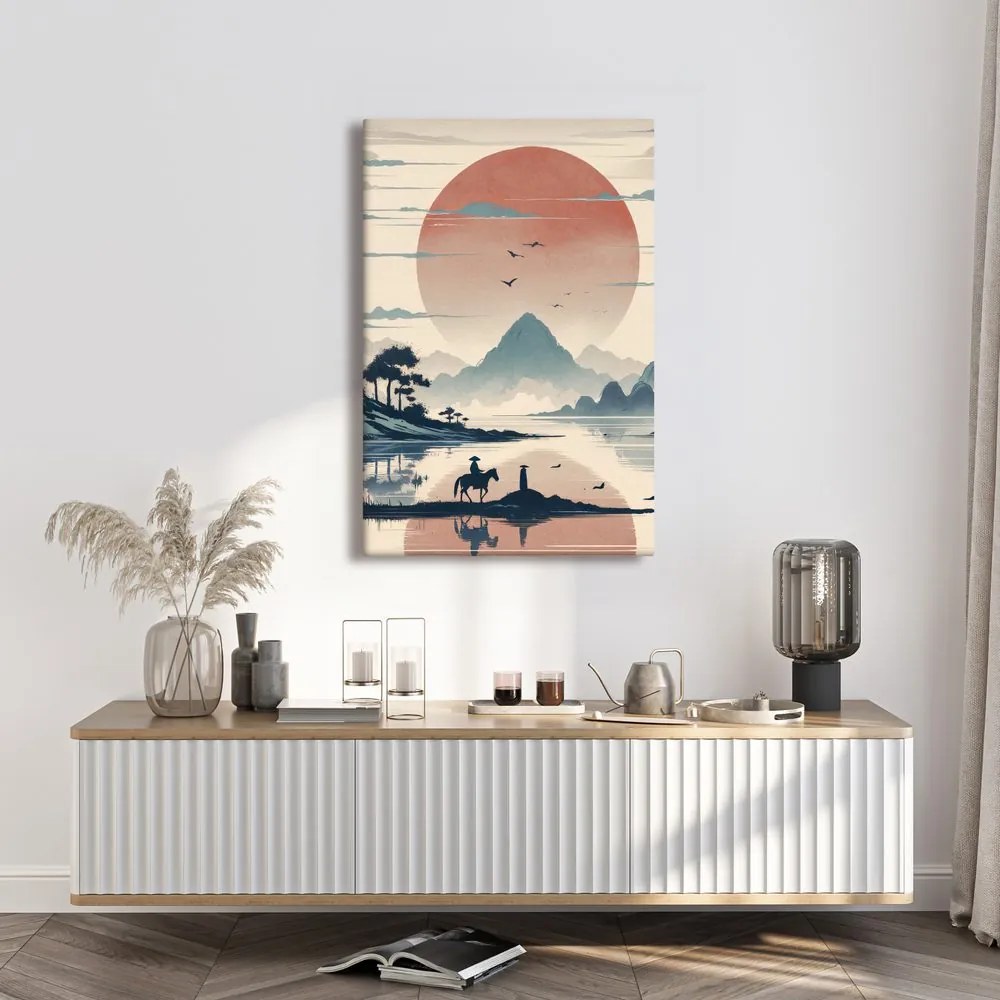 Quadro su tela – Samurai e montagne