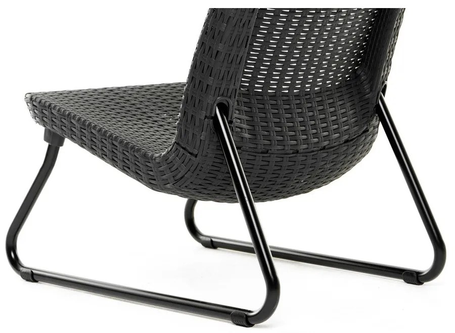 Set da giardino in rattan artificiale grigio scuro per 2 persone Rio - Keter