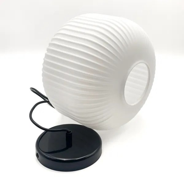 Lampadario a sospensione con filo HARMA 1xE27/15W/230V diametro 20 cm bianco/nero