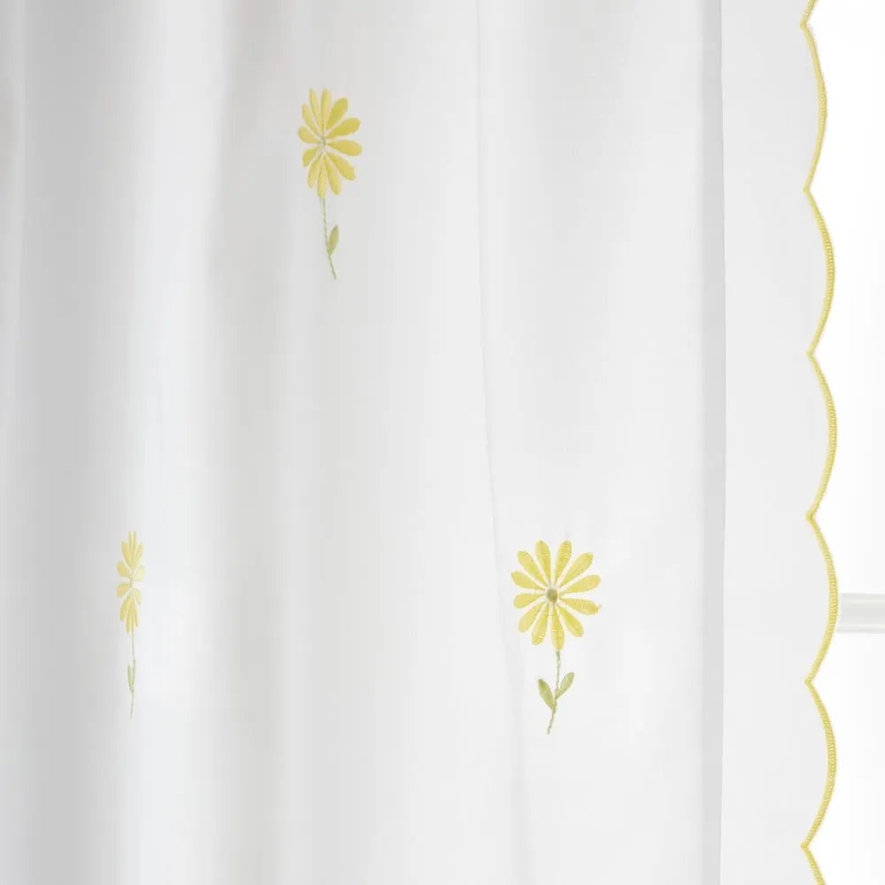 Tenda gialla e bianca 140x122 cm Lorna Embroidered Daisy - Catherine Lansfield