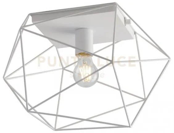Plafoniera abraxas bianca 1 luce attacco e27 20x18,5x26,5cm in metallo