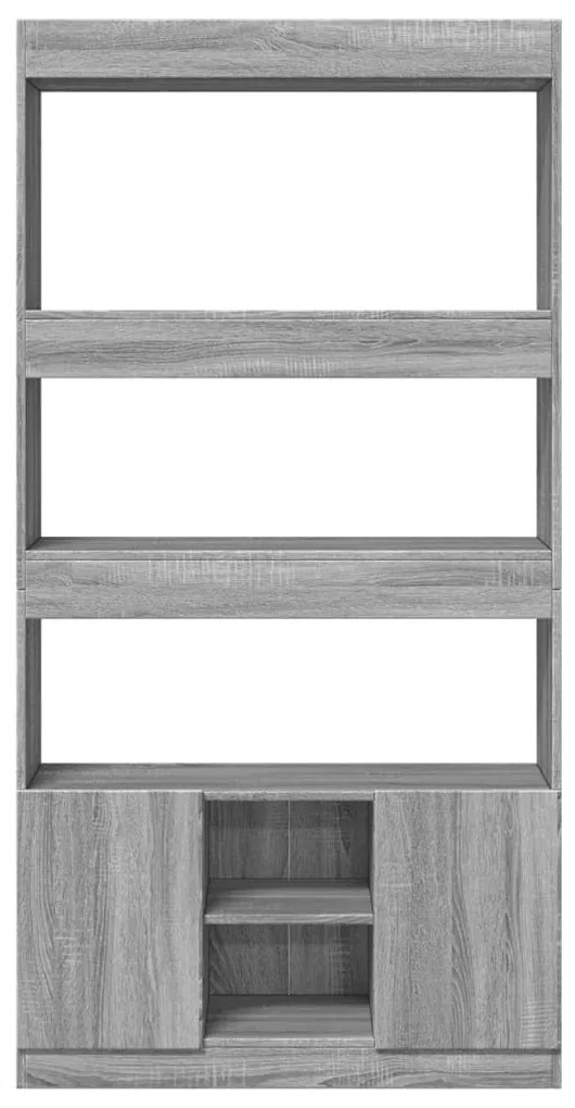 Credenza grigio sonoma 92x33x180 cm in legno multistrato