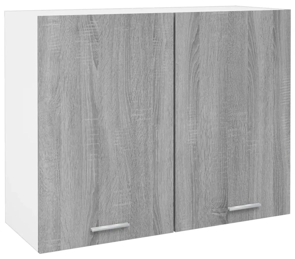 Mobile pensile grigio sonoma 80x31x60 cm in legno multistrato